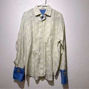 Bugatchi Uomo Lightweight Multicolored Ovals Collared Button Up Shirt L Large